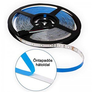 5 méteres vízálló RGB LED szalag készlet távirányítóval és tápegységgel