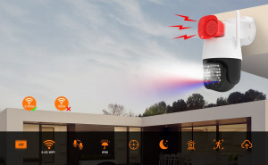 2MP kültéri WIFi IP kamera riasztóval