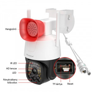 2MP kültéri WIFi IP kamera riasztóval
