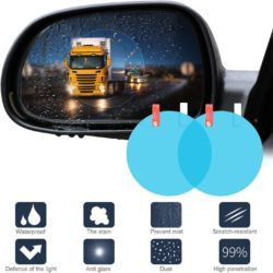 Esőálló autó visszapillantó tükör matrica. Nano bevonattal köd ellen.