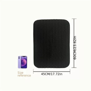 Méhsejt mintájú kétrétegű szőnyeg macskaalomhoz, 45x60 cm fekete