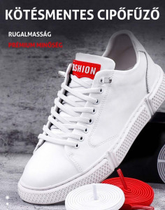 Kötésmentes cipőfűző - fehér