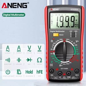 Aneng Professzionális multiméter, DC/AC Amper/Volt, Ohm, F, dióda, trióda