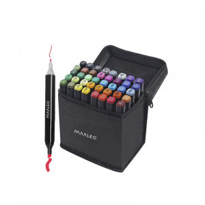 Kétvégű marker filctollkészlet táskában, 40 db-os, varázslatos színekben