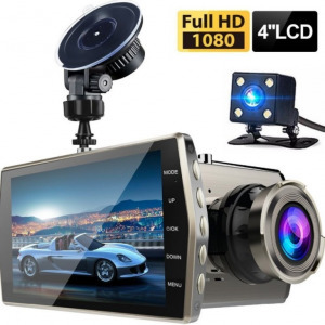 V5 autóskamera kettős objektívvel és HD kijelzővel