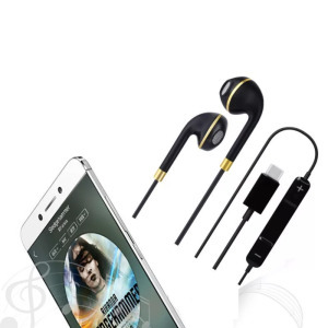 Vezetékes fülhallgató, mikrofonnal, USB-C, hangerőszabályzó, fekete