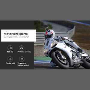 Motoros/Kerékpáros menetrögzítő kamera, IP67, 960p HD, éjszakai mód, fekete