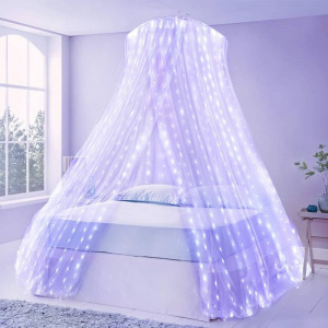 LED fényfüggöny 2x2 m-es 8 programos, kül-, és beltéri, sorolható - hidegfehér