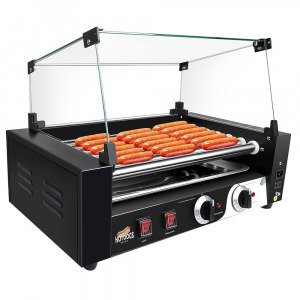 Görgős virsli sütő-melegítő gép Hot Dog készítéshez