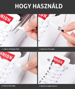 Kötésmentes cipőfűző - fekete