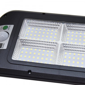Extra fényes napelemes kültéri LED lámpa, 120W - 128 LED, távirányítóval (HS-8013)