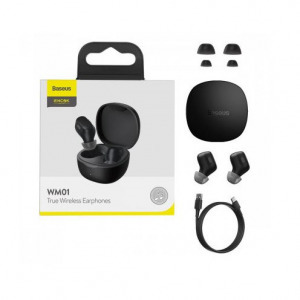 Baseus Encok WM01 Bluetooth-os szetereo headset, vezeték nélküli fülhallgató (TWS Bluetooth 5.0) fekete Baseus Encok WM01 Bluetooth-os szetereo headset, vezeték nélküli fülhallgató (TWS Bluetooth 5.0) fekete