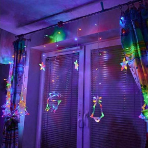 LED lámpák rénszarvas függöny 2.5m 138 multicolor