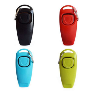 Nyomógombos kutyaoktató, idomító klikker / beépített síppal