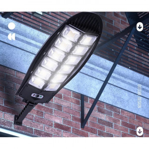 Utcai lámpa napelemes töltéssel, LED, 60 W, fekete