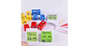 Színes, arcváltó kocka puzzle társasjáték gyerekeknek, 2-4 játékos részére