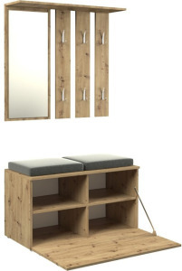 Shannan Opal előszobafal, 85x45x35 cm, tölgy