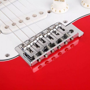 Elektromos gitár szett kezdőknek, ajándék erősítővel piros-fehér