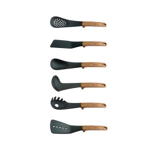 Royalty Line 7 részes konyhai eszköz készlet állvánnyal, fa hatású - MS-522