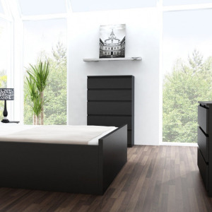 Baltrum M5 fiókos szekrény, 70x109,5x40 cm, fekete