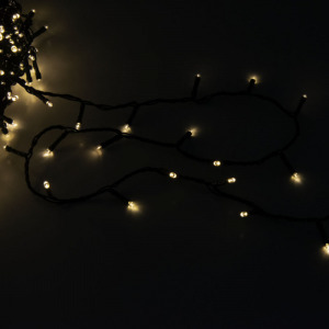 Karácsonyi LED égősor kültérre zöld vezetékkel - meleg fehér / 500 led