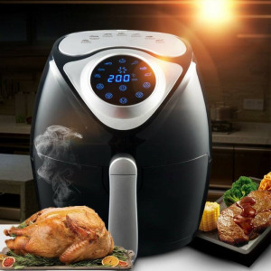 Elite 3,6 L-es Air Fryer + receptkönyv, 1600W olaj nélküli forró levegős fritőz digitális kijelzővel - fekete