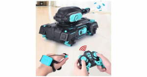 Távirányítós játék tank vízbomba lövedékekkel, fény- és hangeffektekkel