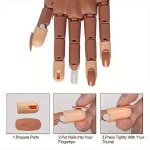 Manikűr edzőmodell kéz rugalmas ujjakkal