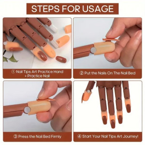 Manikűr edzőmodell kéz rugalmas ujjakkal