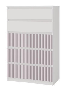 Drohmo MIX M5 Arteo komód, 70x109,5x40 cm, fehér-rózsaszín