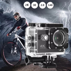 WiFi Sportkamera, 12MP akciókamera, Full HD, 60FPS, 30m vízálló, A+ 170°, fekete