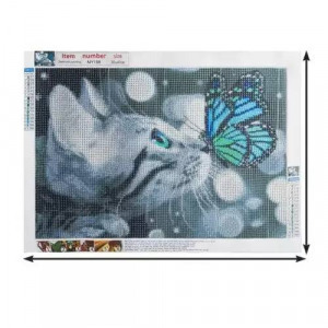 5D Gyémánt hímzés - 25x35 cm - cica
