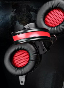 Gamer fejhallgató, USB + 2db 3,5mm jack, vezetékes, RGB világítás, fekete