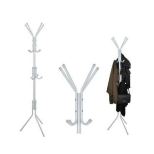 Kabát tartó állvány/fogas - 170 cm - fehér színben - MS-623