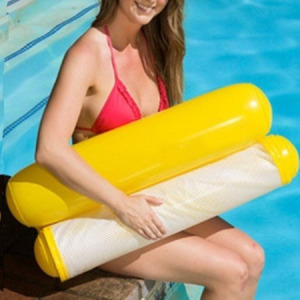 Felfújható hálós matrac pumpával, naracssárga