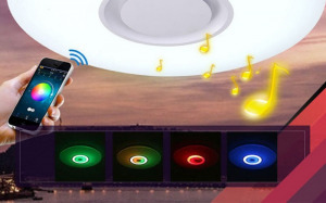 Nagy méretű bluetoothos mennyezeti rgb led lámpa, hangszóróval - mobillal irányítható rajta minden
