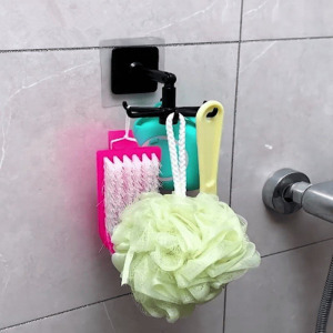 360 fokban forgatható öntapadós fali akasztó- fekete