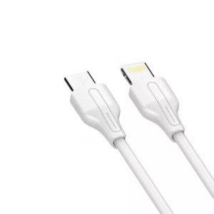 Adat és töltő kábel, Lightning/USB-C, 30W gyors töltés, 1 méter, fehér