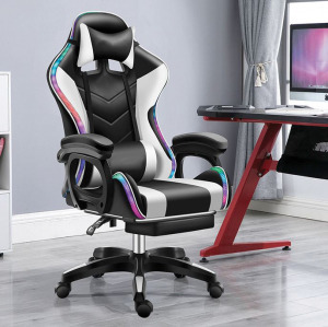 Likeregal 920 LED gamer szék lábtartóval zöld