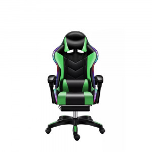 Likeregal 920 LED masszázs gamer szék lábtartóval zöld