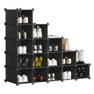 Kombinálható tároló kocka 15 db, fekete