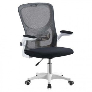 Ergonomikus irodai szék felhajtható könyöktámasszal, fehér