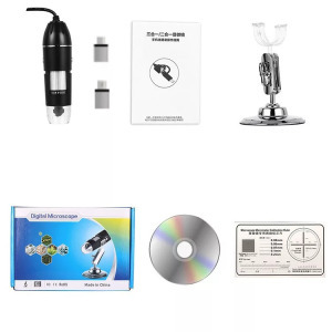 Hordozható digitális mikroszkóp, USB/OTG, 8LED, 5x optikai, 1000x digitális