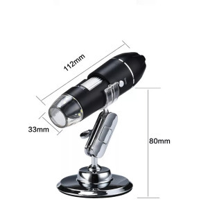 Hordozható digitális mikroszkóp, USB/OTG, 8LED, 5x optikai, 1000x digitális