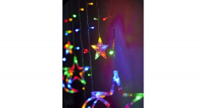 LED holdfüggöny világít csillagok 2.5m 138LED multicolor