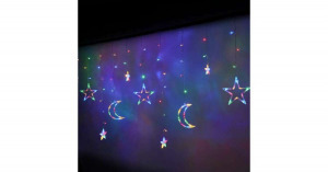 LED holdfüggöny világít csillagok 2.5m 138LED multicolor