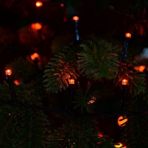 Vezérlős LED fényfüzér - piros 6 m