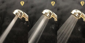 Zuhanyfej, zuhanyrózsa 3 üzemmóddal - arany színű