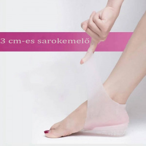 Szilikonos sarokemelő párna, sarokemelő 3 cm-es - áttetsző