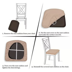 6db Klasszikus kötött rugalmas székhuzat, Gentleman Grey - 6-os készlet